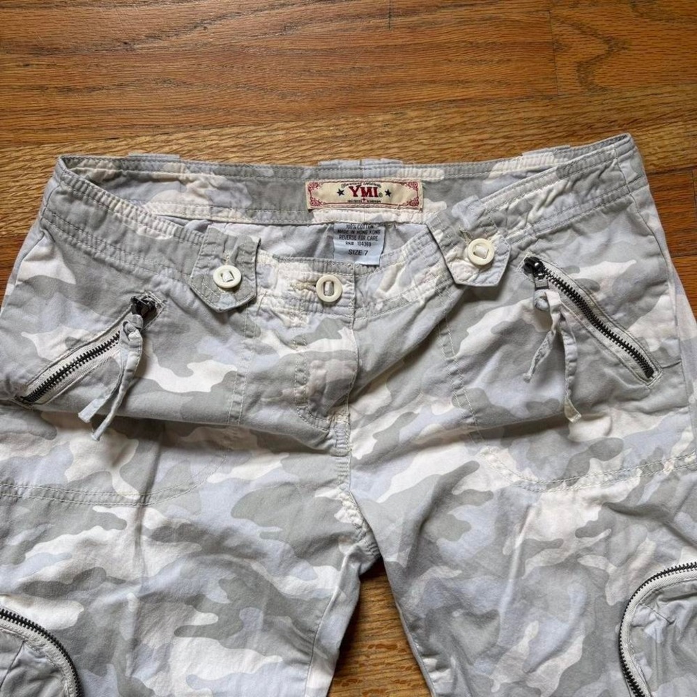 Low Rise Grey Camo Cargo Pants